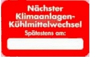 Kundendienst-Aufkleber - Box: NÄCHSTER KLIMAANLAGEN/KÜHLMITTEL