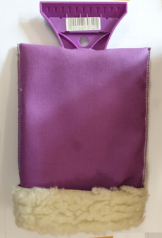 Eiskratzer violett mit Handschuh - \"Winterschlussverkauf\"