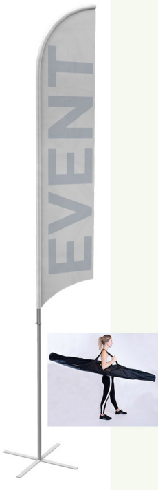 Mobiler Fahnenmast Beachflag Event, 3-teilig