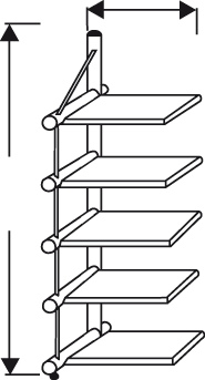 Stand-Regalfeld \"Topline\" 600 breit 5 gelochte Fachböden