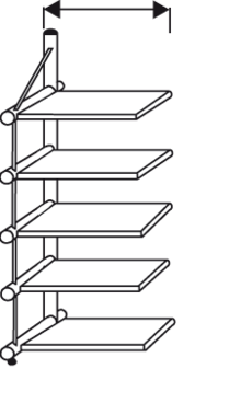 Stand-Regalfeld \"Topline\" 800 breit 5 gelochte Fachböden