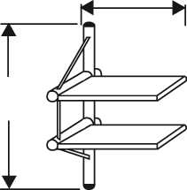 Wandregalfeld \"Topline\" 2 gelochte Fachböden