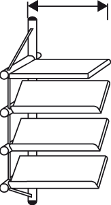 Wandregalfeld \"Topline\" 1 Fach-und 3 Schrägböden glatt