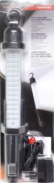 LED AKKU Stablampe mit 60 LEDs und Reflektor