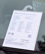 Preisauszeichnung DIN A4 light mit Haken für den Rückspiegel