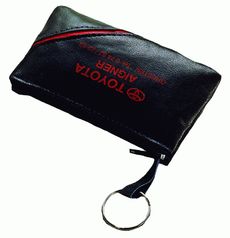 Schlüsseltasche \"CD\" schwarz, roter Streifen