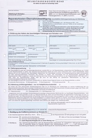 Reparaturkosten-Übernahmebestätigung